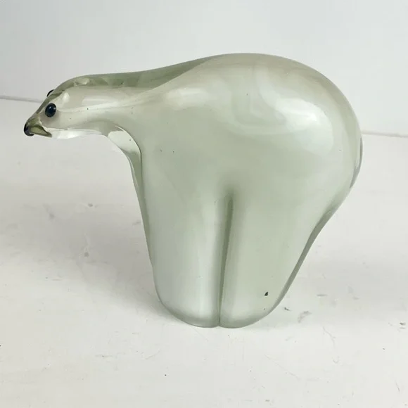 Art Blown Glass Polar Bear Paperweight - Picture 8 of 14